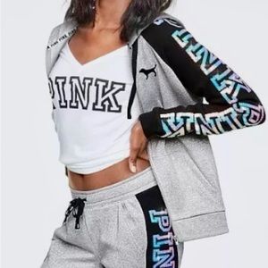 RARE NWOT!! Glitter Sequin Pink Victoria Secret Hoodie